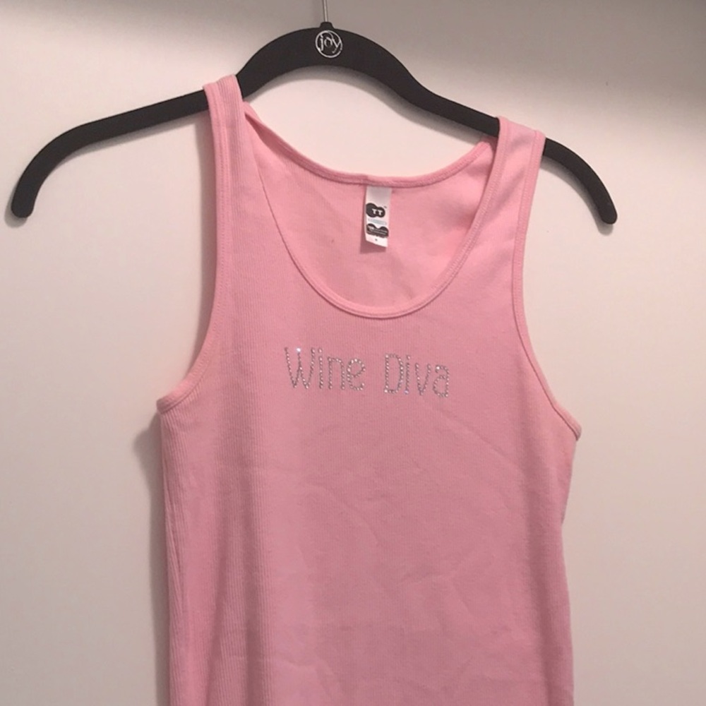 Rhinestone “Wine Diva” pink tank!
